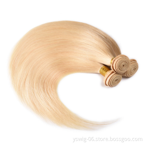 Wholesale Cheap 613 Virgin Blonde Human Hair Bundles with Pre Plucked Lace Frontal Closure